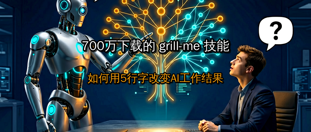 跟着大神学AI:700万下载的grill-me技能,如何用5行字改变AI工作结果